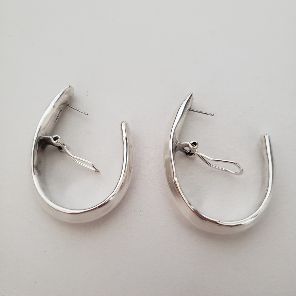 E&L Israel Sterling Silver Electroform Drop Earrings - Picture 5 of 8